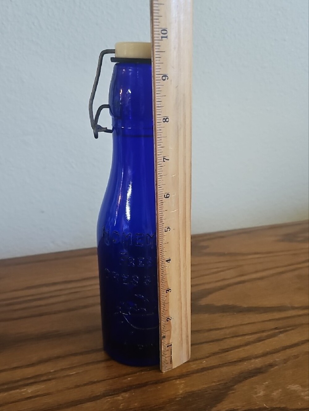 1975 Made in Italy 1 Pint Homemade Fresh Dressing Cobalt Blue Bottle Tote 8 - Picture 7 of 7